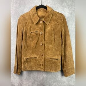 i.e. Relaxed Brown Leather Cargo Moto Streetwear Boho Chunky Jacket Size SP